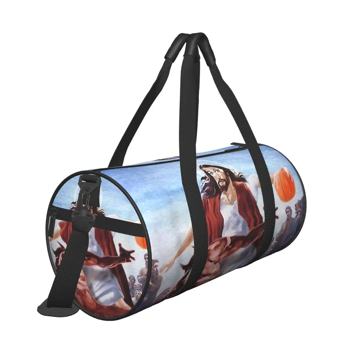 Saco de ginásio não hoje satan jesus vs satan em saco de esportes grande capacidade das mulheres dos homens fim de semana bolsa personalizada viagem do vintage saco de fitness