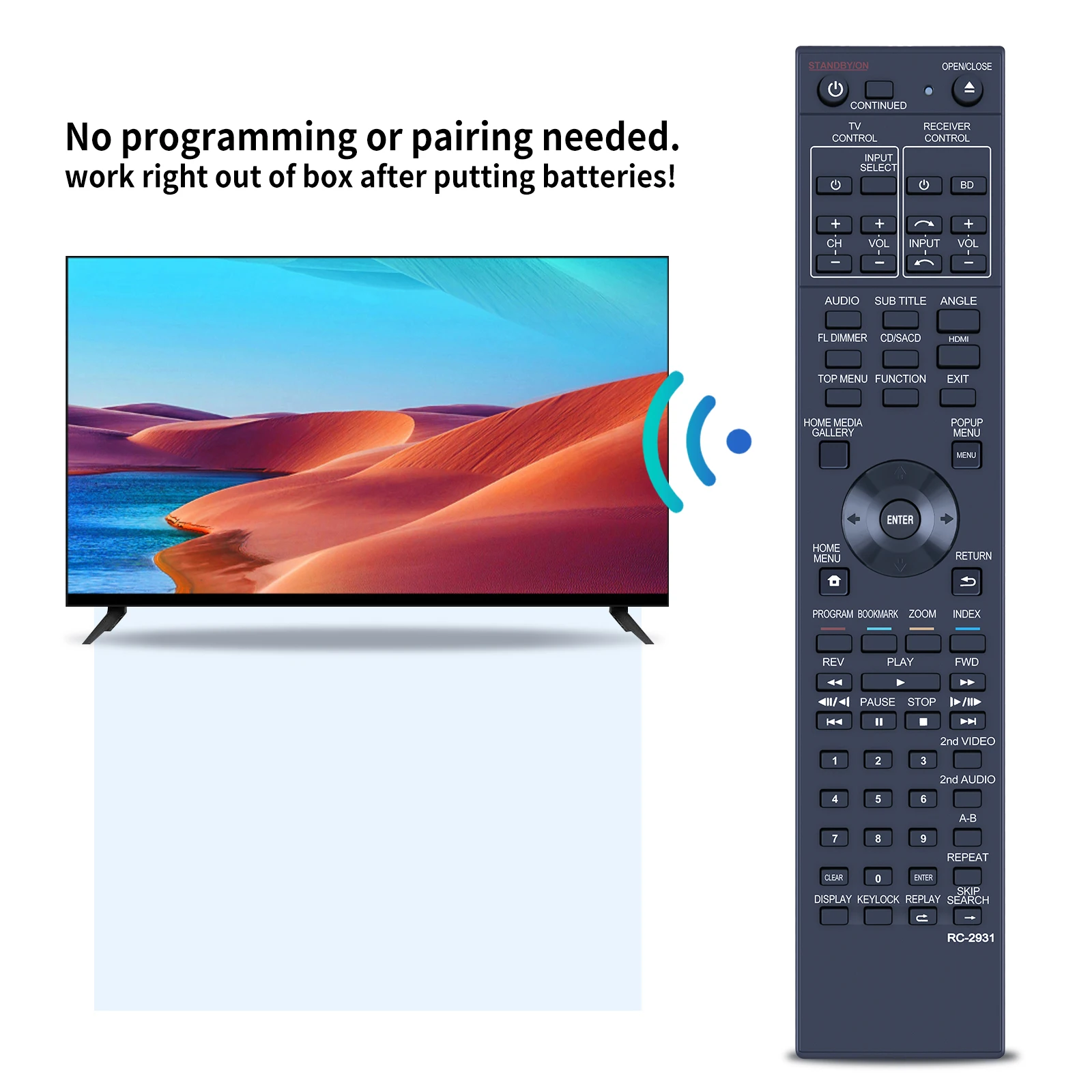 Remote Control Fit For Pioneer RC-2931 RC-2921 RC-2920 BDP-52FD BDP-150-S Blu-ray Player