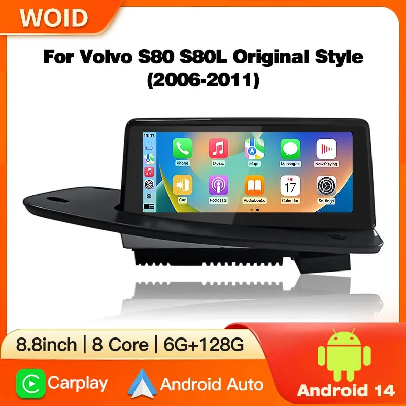

Android 14 Carplay Auto Car Radio Multimedia Player Original car style screen For Volvo S80 V70 XC70 2006-2011 DSP GPS Stereo BT