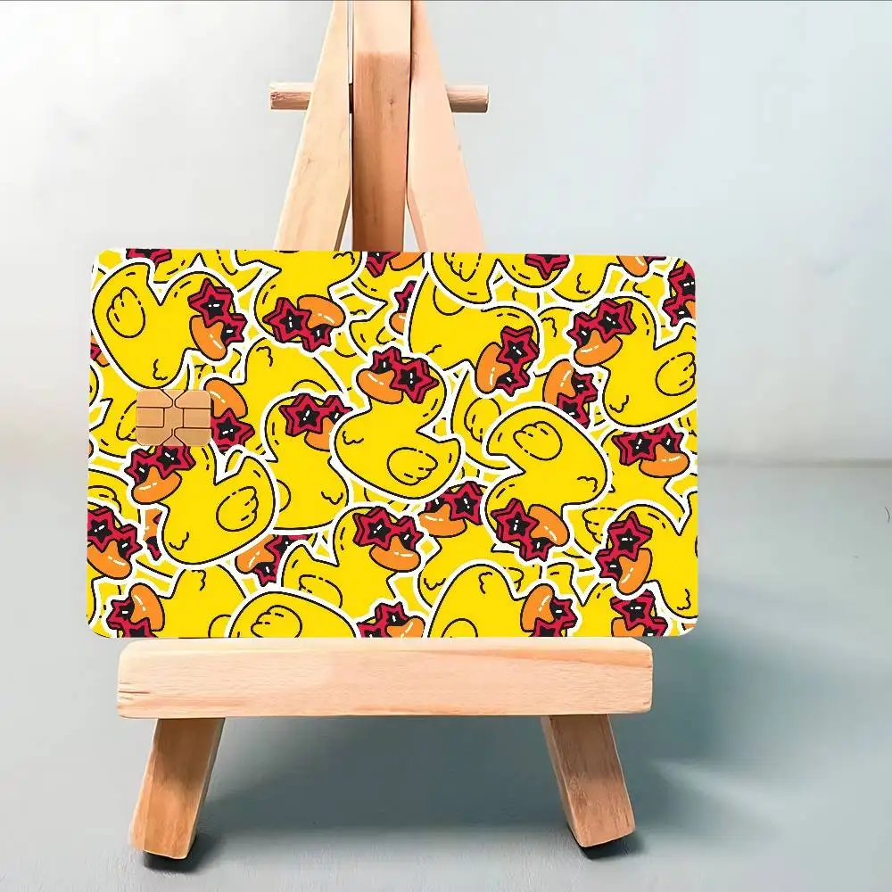 Yellow Classic Rubber Duck Anime Young Creidt Card Debit Card Sticker Film Case Front Tape For Small Big Chip No Chip