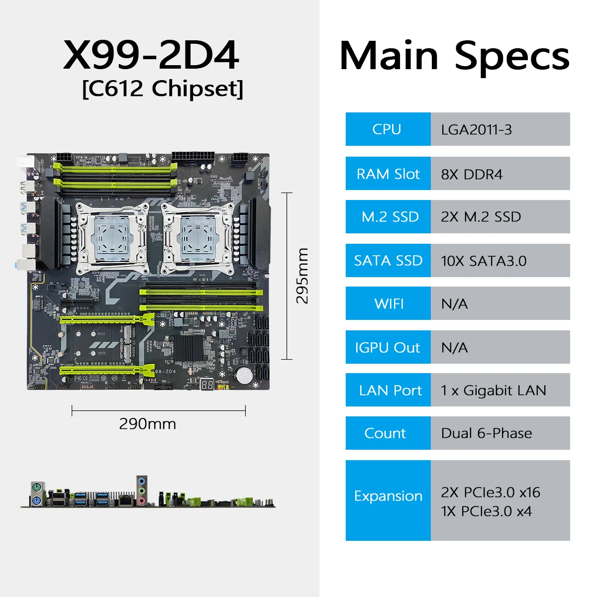 X99 Dual CPU LGA2011-3 Motherb - X99 Dual Cpu Motherboard Combo recension och pris