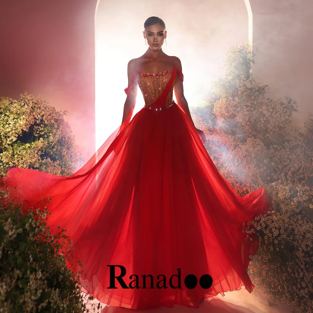 Ranadoo Stylish Strapless Prom Dresses for Women Rhinestones Off the Shoulder  Dubai Formal Party Pageant Gown Customized