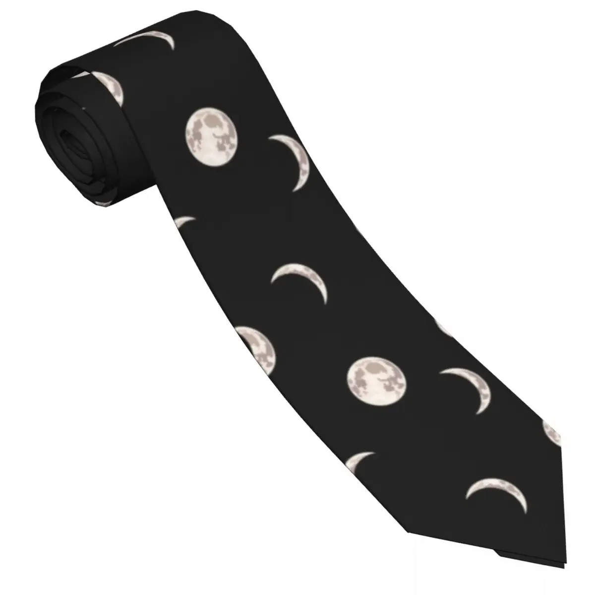 Mens Tie Classic Skinny Moon Night Sky Neckties Narrow Collar Slim Casual  Accessories Gift