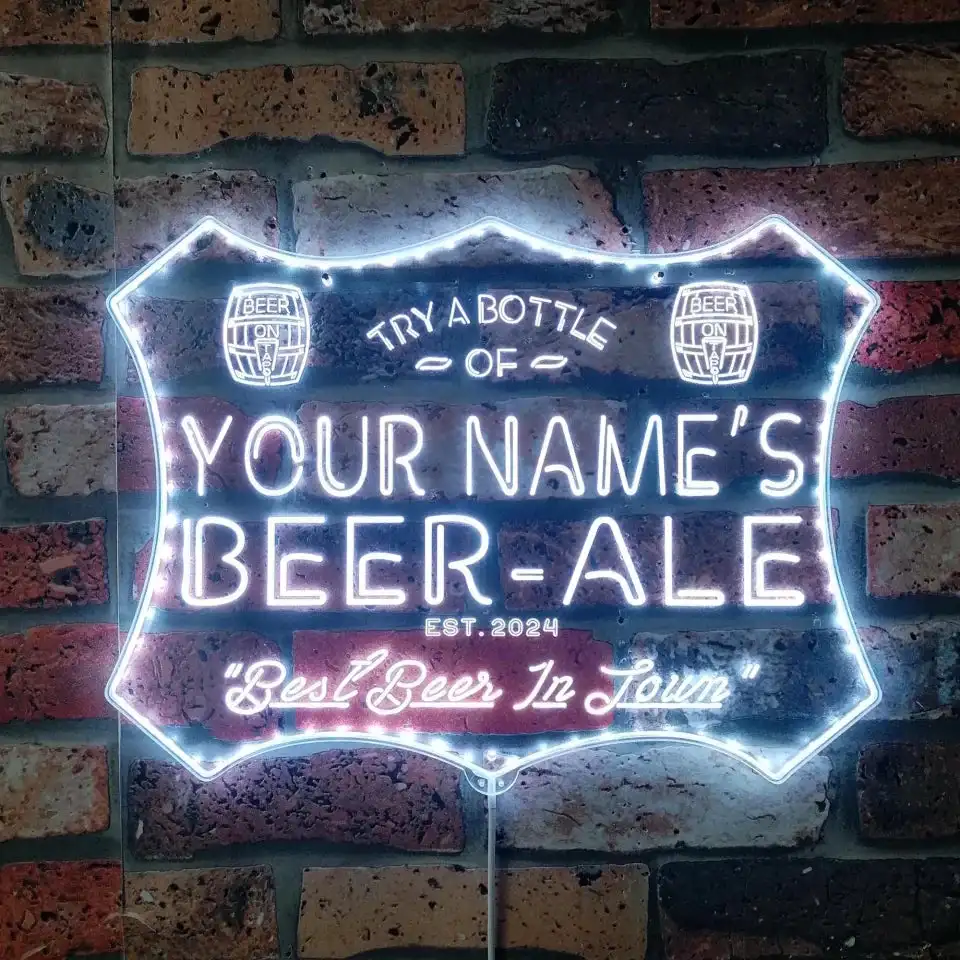 Personalized Your Name Bar Beer Ale Pub RGB Dynamic Glam LED Sign st06-fnd-pn1-tm