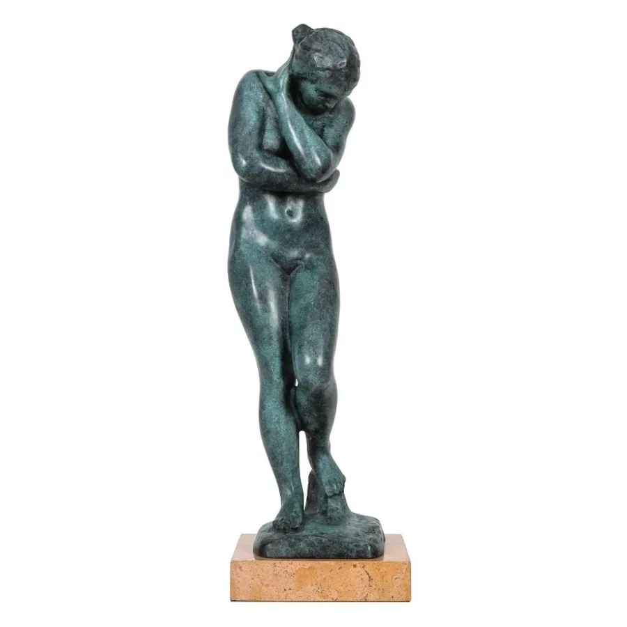 Rodin Eve Statue Bronze Sculpture Antique Copper Craft Famous Female Figurine Vintage Art Collectible Home Decor Gift For Desk