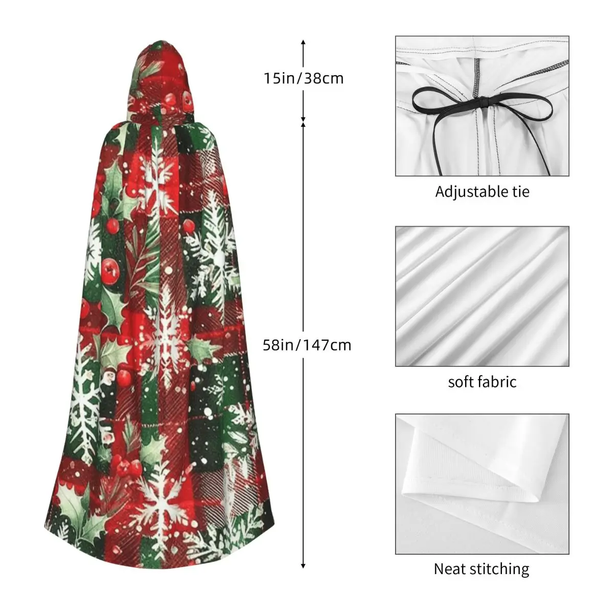 يوم عيد الميلاد عيد الميلاد عباءة طويلة مقنعين الساحرة القرون الوسطى زي تأثيري كيب هالوين معطف الكبار للجنسين
