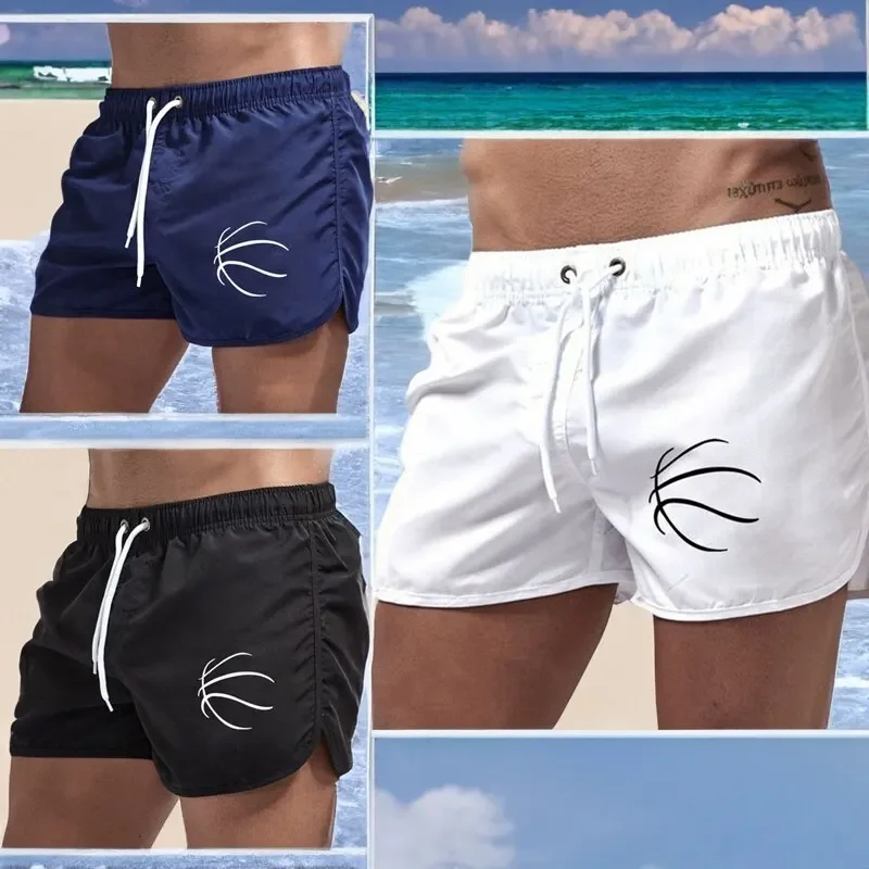 Nuovi pantaloncini sportivi alla moda da uomo fitness traspiranti che corrono pantaloni ad asciugatura rapida pantaloni da spiaggia da allenamento sottili estivi S-4XL