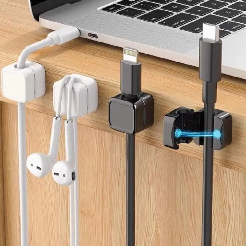 New Magnetic Cable Clip Cable Holder Adhesive Wire Keeper Cord Cable Organizer For Home Office Under Desk Management