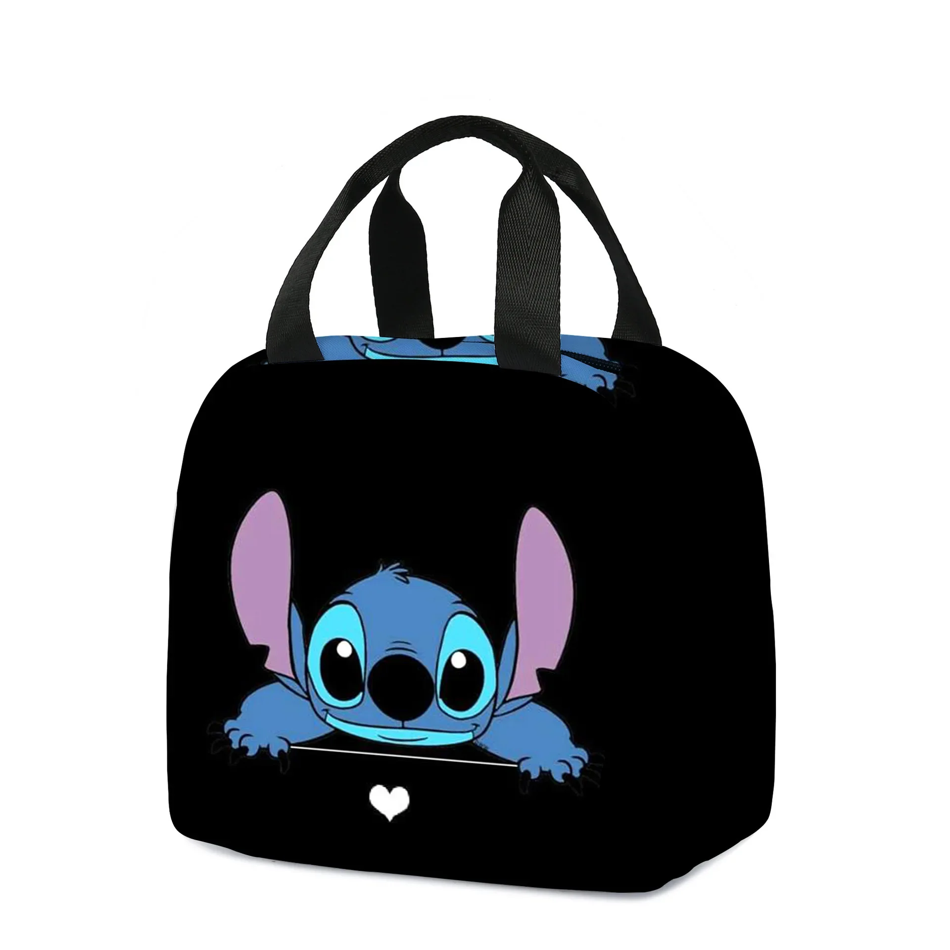 Disney Stitch Lunch Bags Large Capacity Student Handbag Cute Cartoon Stich Print Thermal Bag Outdoor Lunch Box Thermal Storage