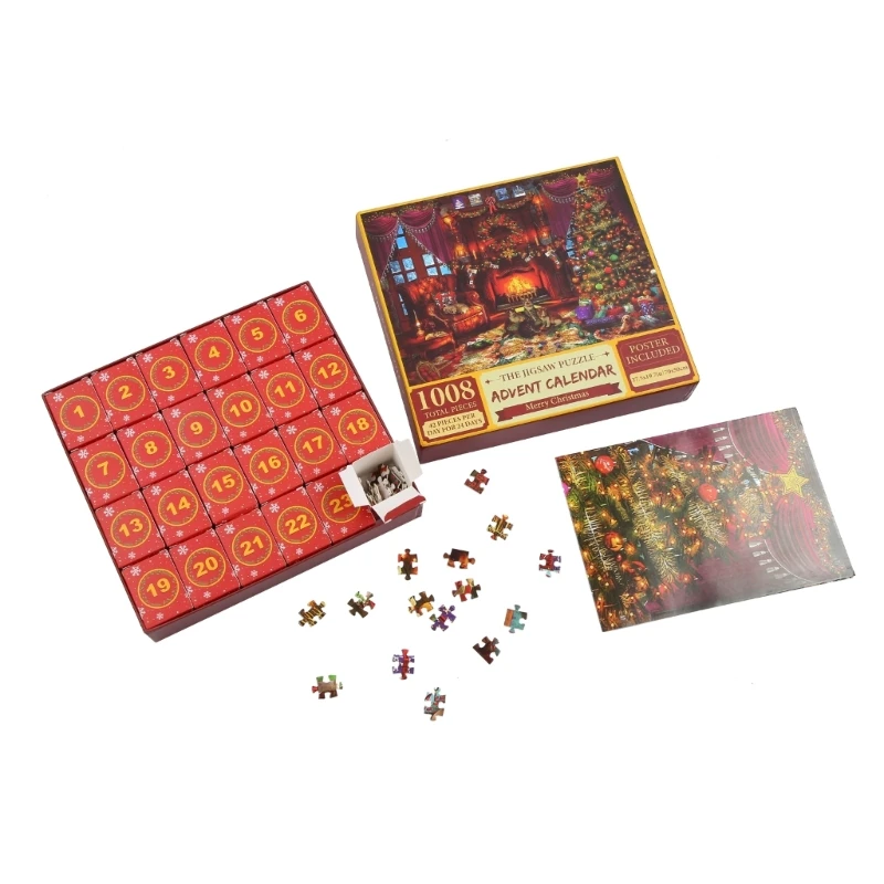 Weihnachts-Adventskalender 2023 für Kinder, 24 Tage Puzzle-Countdown-Kalender D5QF