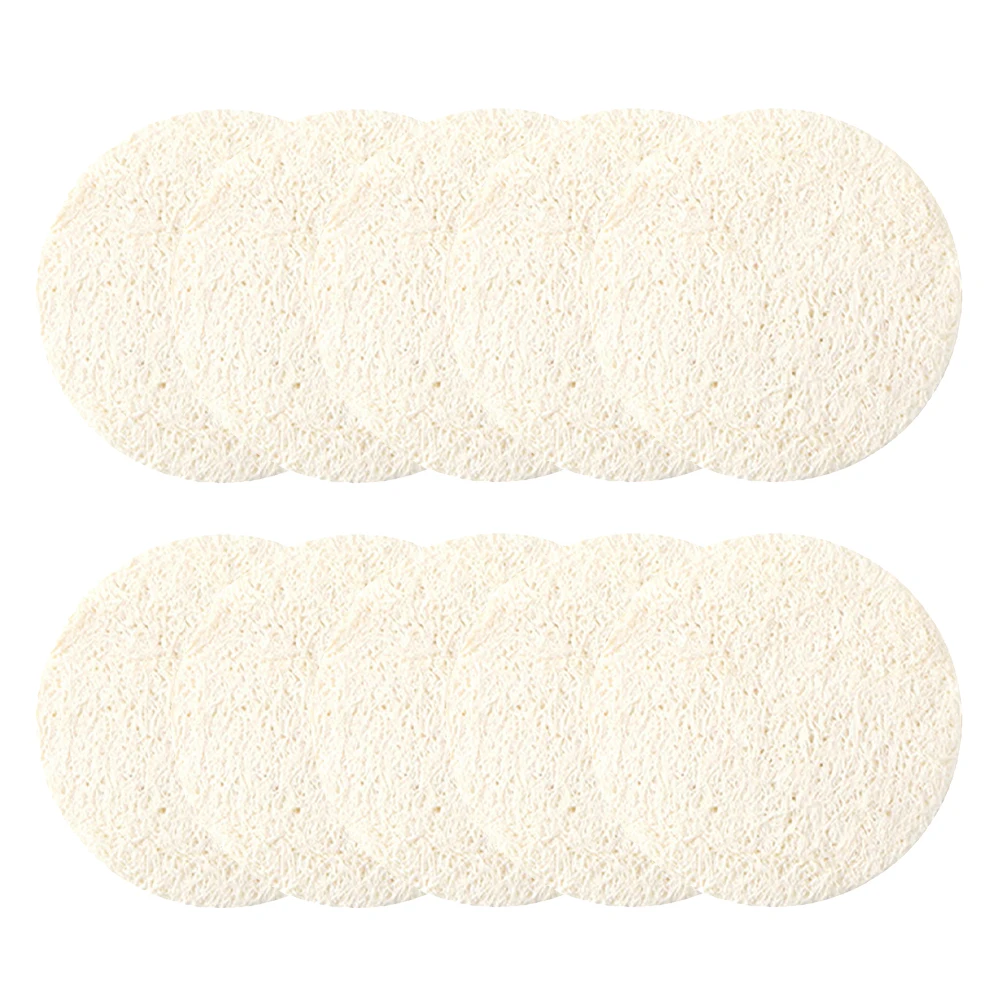 

10pcs Loofah Facial Scrubber Beige Natural Deep Cleaning Loofah Face Exfoliating Pad Pads Face Sponge Bath Body