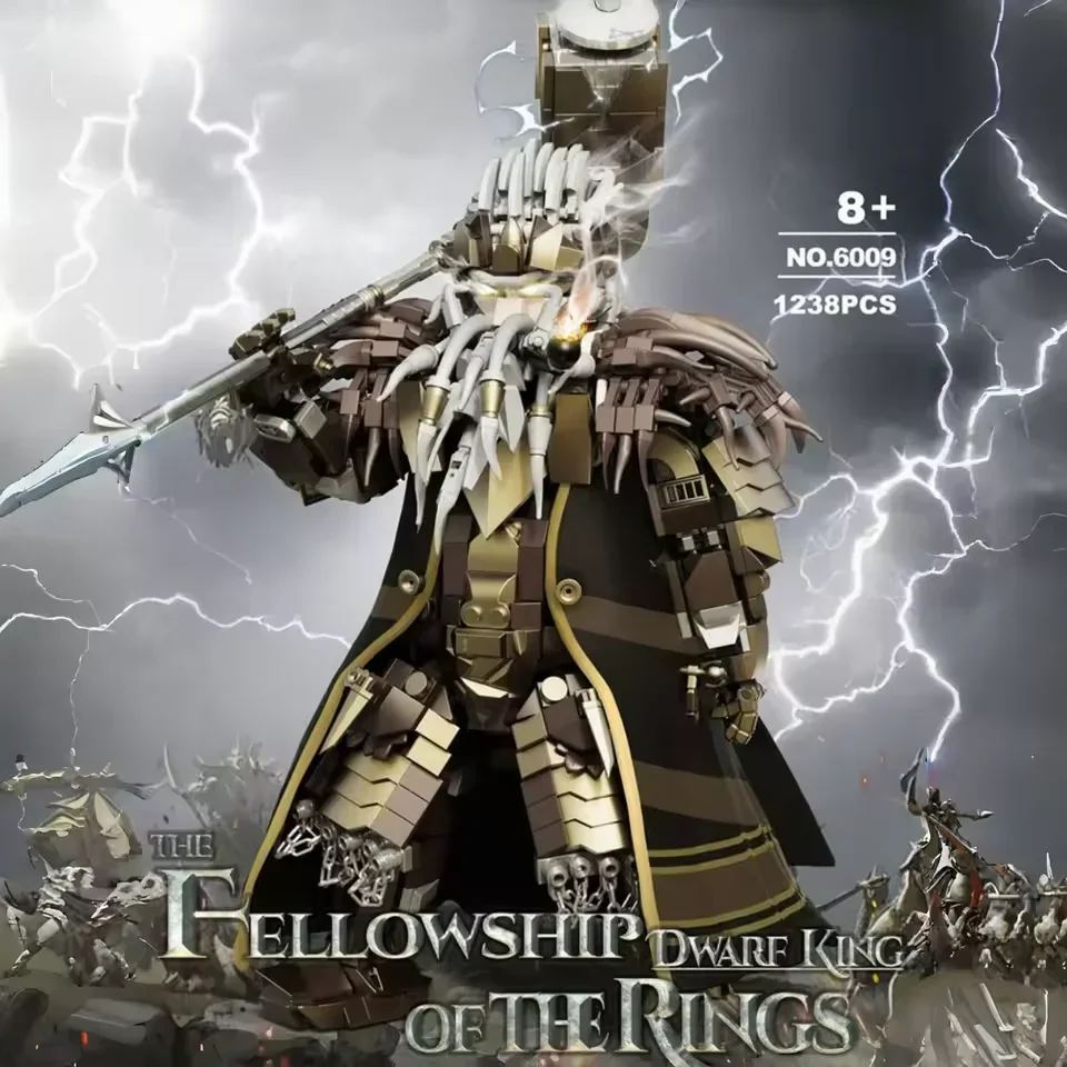 1238ピース ドワーフキング メカ ビルディングセット ファンタジーリング プロテクター 武器 ハンマーモデル パズル 男の子 大人 コレクター向け DIY ブロックギフト