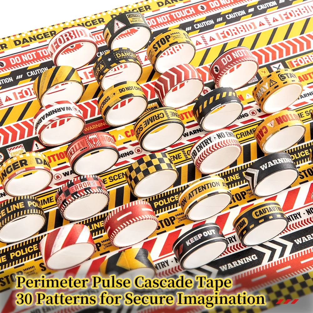 30 لفات ملصقات شريط اشي تحذيرية بألوان نابضة بالحياة ملحقات مخططة مثالية لوضع العلامات على تنظيم مجلات الحرف اليدوية ذاتية الصنع