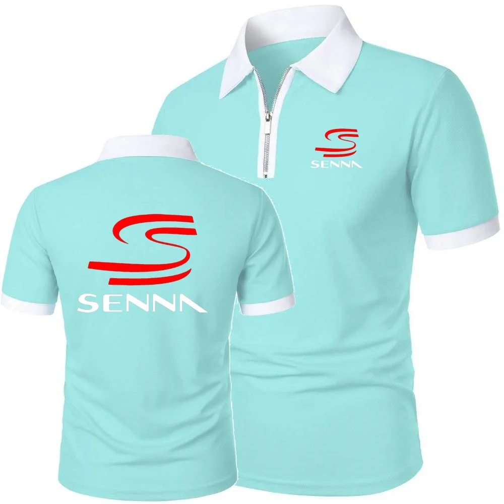 Рубашки-поло-Айртон-Сенна-Король-гонок-Топы-с-воротником-на-молнии-Футболка-Легкая-футболка-с-короткими-рукавами-Пеший-туризм-Велоспорт-Мужские-ПОЛО