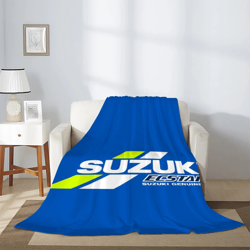 

S-Suzuki Logo Fleece Blanket Double Bed Blankets & Throws Furry Bedspread the Warm Winter Knee Throw Sofa Fluffy Soft Decorative