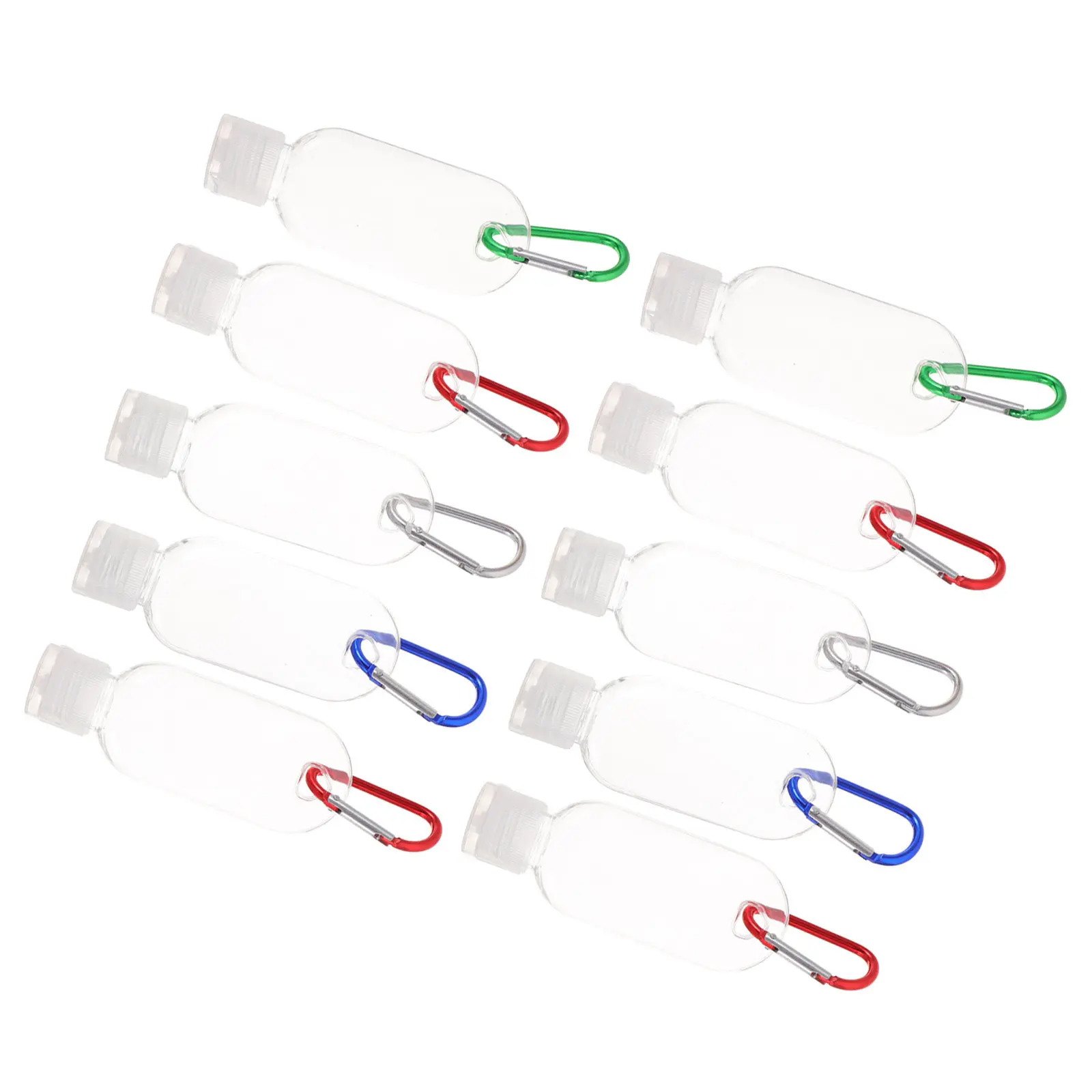 10 set Travel Empty Bottles Hand Container Refillable Keychain Spray Bottle Portable Liquid Carrier For Perfume