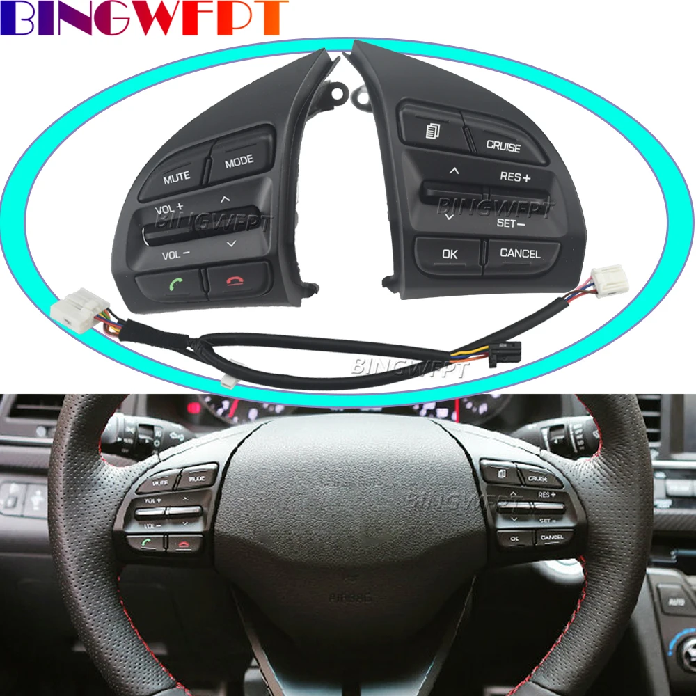 

Многофункциональный переключатель на руле: кнопки регулировки громкости, кнопка телефона, кнопка круиз-контроля для Hyundai Elantra 1.4T 2016 2017 2018 2019