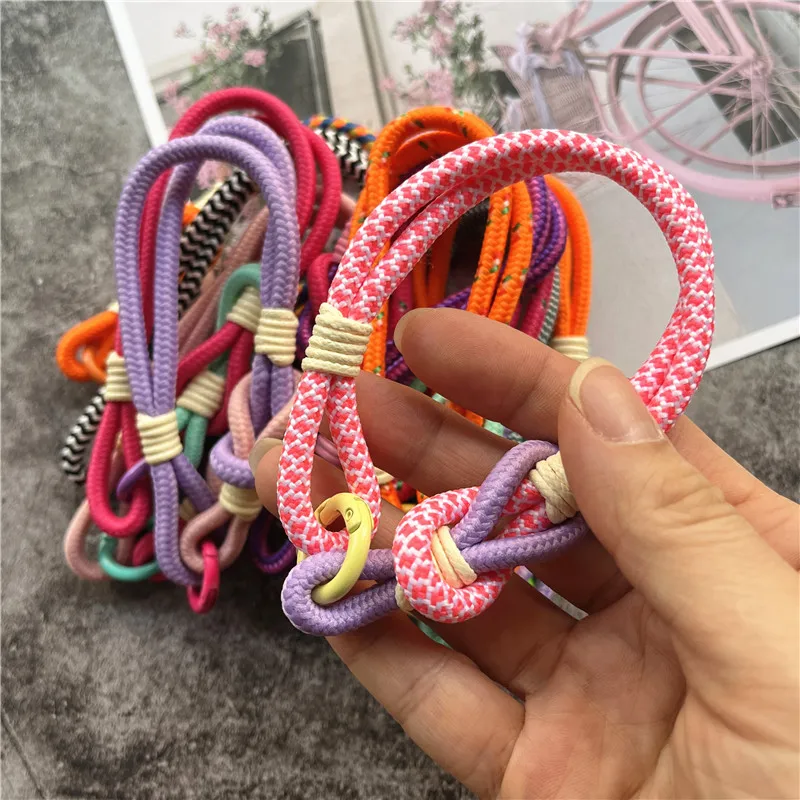 Luxury Cell Phone Charm Wrist Strap with Patch Key Lanyards
