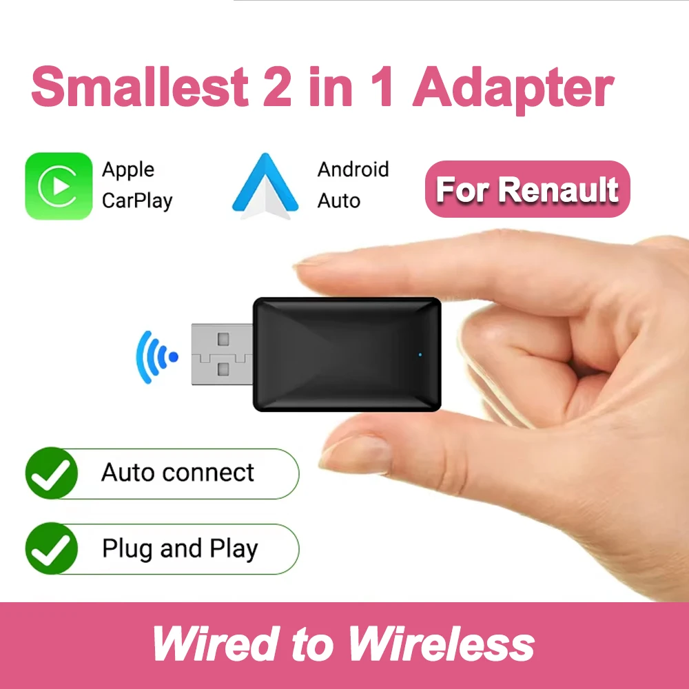 

NEW Wireless Mini Box 2in1 CarPlay Android Auto Wireless Mini Box Adapter Smart Plug And Play Dongle Bluetooth WiFi Fast Connect