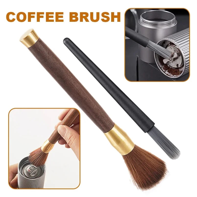 Coffee Brush Grinder Cleaning Tool Powder Cleaning Home Coffee Brush Set Remove Coffee Residue ABS/ Wooden Handle Espresso Brush