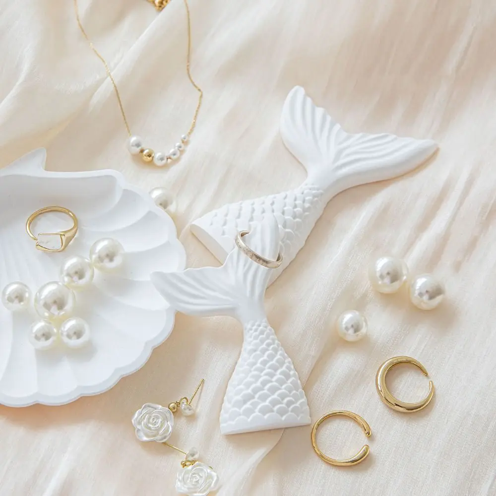 

Bracelet Necklace Fishtail Earrings Display Rack Exquisite White Gypsum Gypsum Earrings Holder INS Watch Earrings Display Stand
