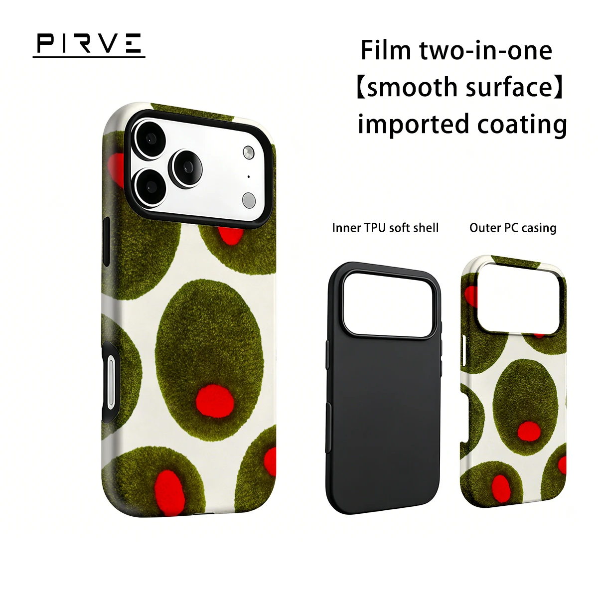 Korea Film Phone Case For iPhone 18 17 16 15 14 13 12 Pro Max Air 16e Max Olive dot Hard PC Bumper Cover