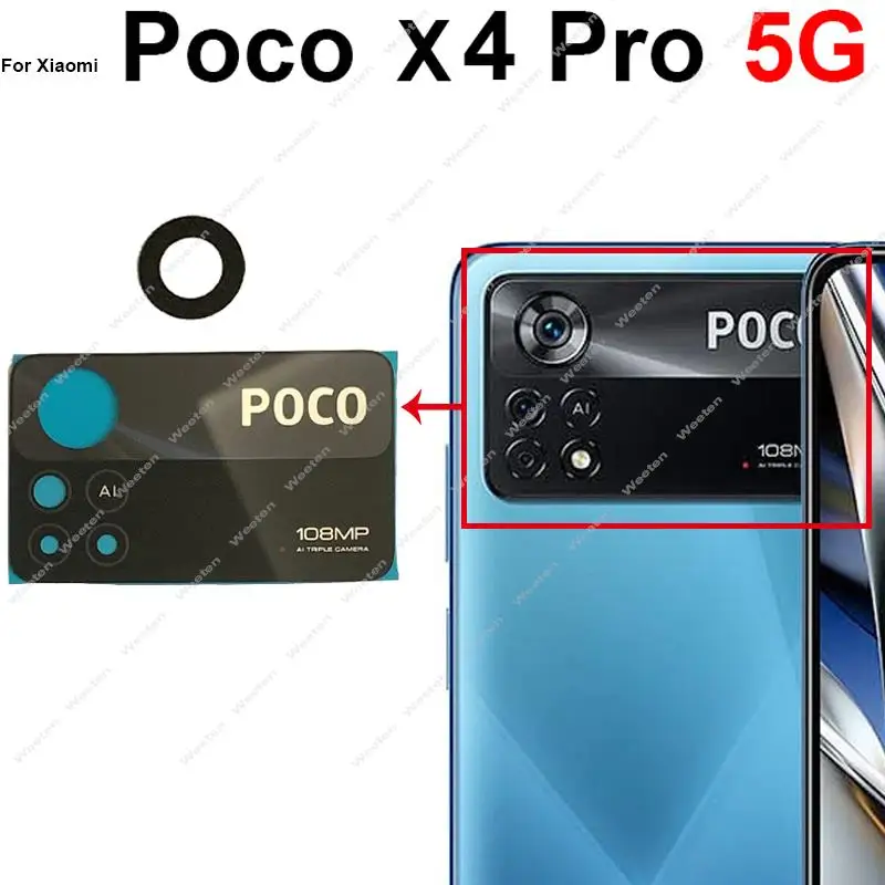 Back Camera Glass Lens For Xiaomi Pocophone POCO X4 Pro 5G Main Rear Camera Lens Glass Replacement