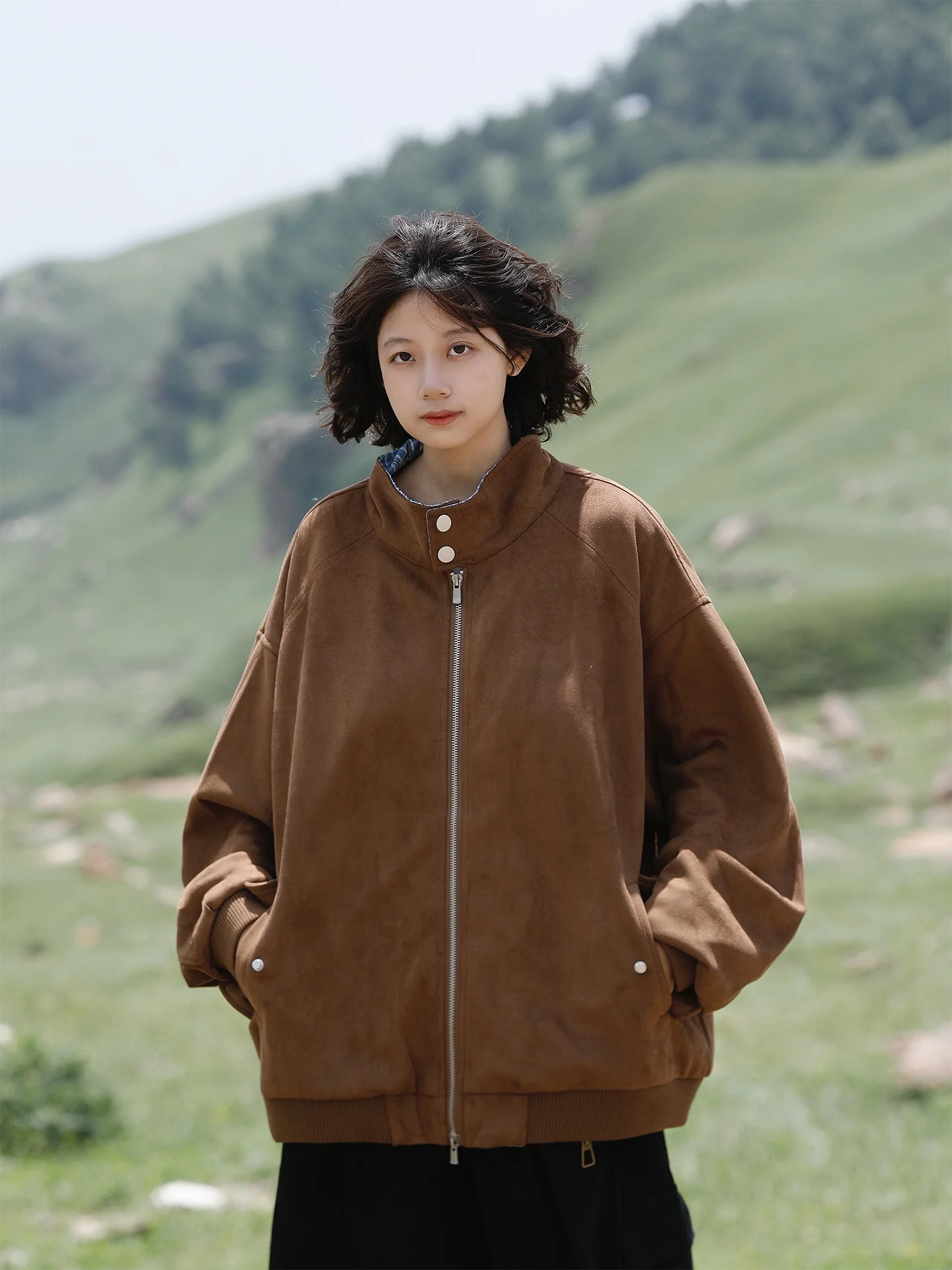 

Свободный американский замшевый джет с идентификационным сращиванием для мужчин и женщин, теплый и удобный для осени и зимы