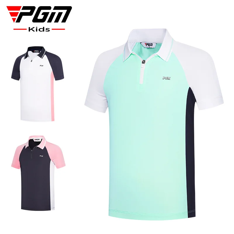 

PGM Girls Golf Short Sleeve T Shirt Summer Children's Youth Sports Shirts Golf Clothing Kids YF593