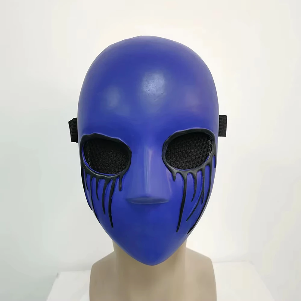 Creepypasta Eyeless Jack Full Face Cosplay Mask Terror Tears Blue Latex Adult Halloween Costume Prop