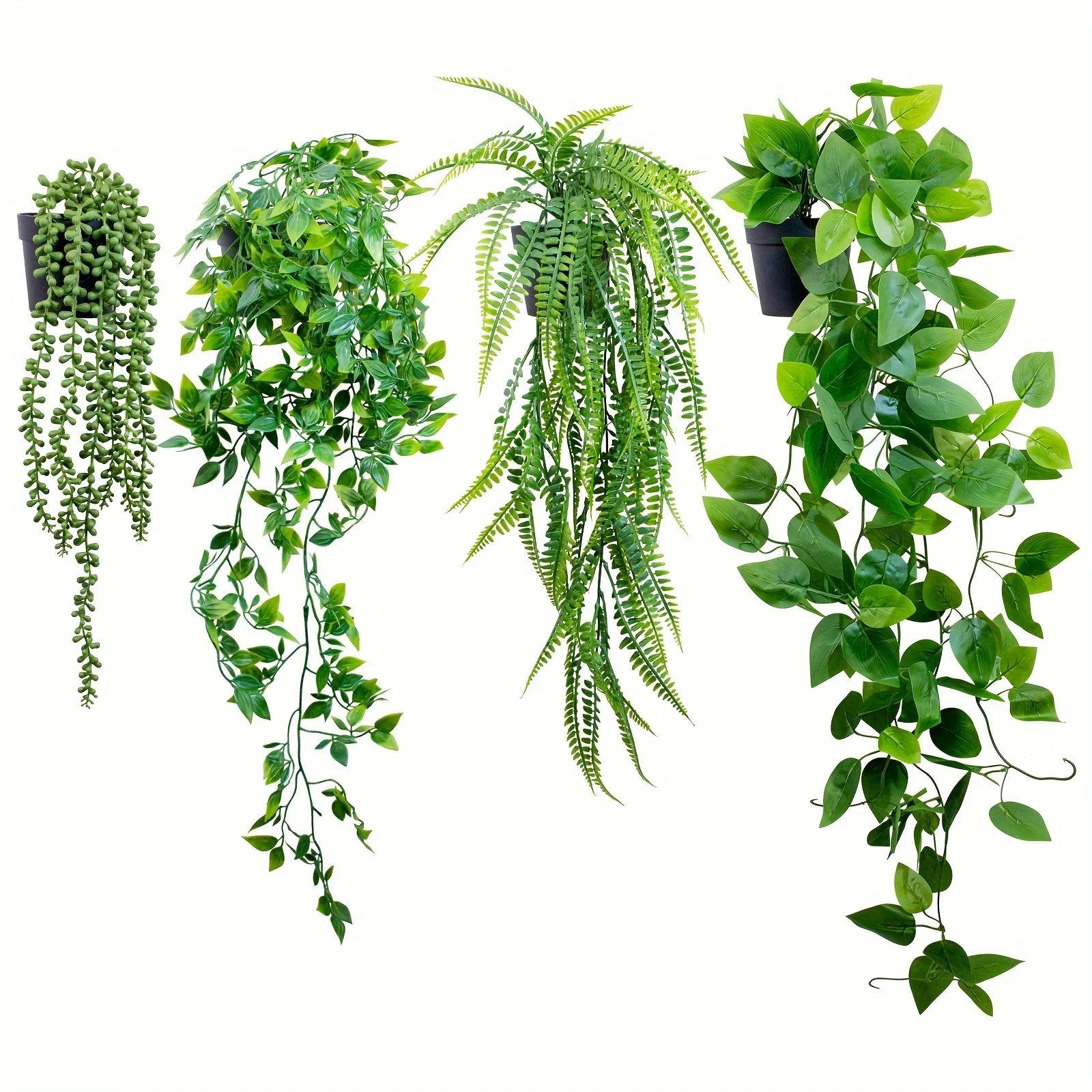 Künstliche Efeu-Pflanzen, Kunststoffblatt mit Töpfen, Hochzeit, Neujahr, Weihnachten, Dekoration für Zuhause, Garten, DIY, Wohnzimmer, Wandbehang – Detail 1