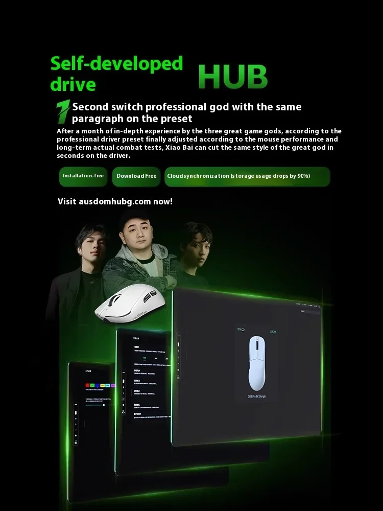 AUSDOM G03 Pro G03 Mouse ultra wireless Mouse tri modalità 8000Hz PAW3395 PAW3950 Mouse da gioco leggero 15 giocatori Accessorio per PC