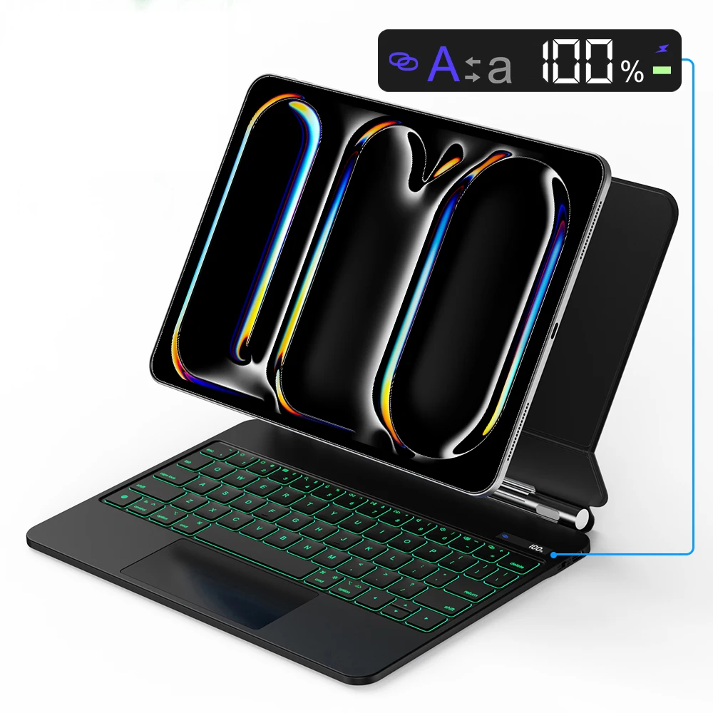 

NEW Magic Keyboard for Apple iPad Pro 11 2024 M4 with LCD Display Trackpad Backlight Magnetic Typing Case Smart Cover Folio