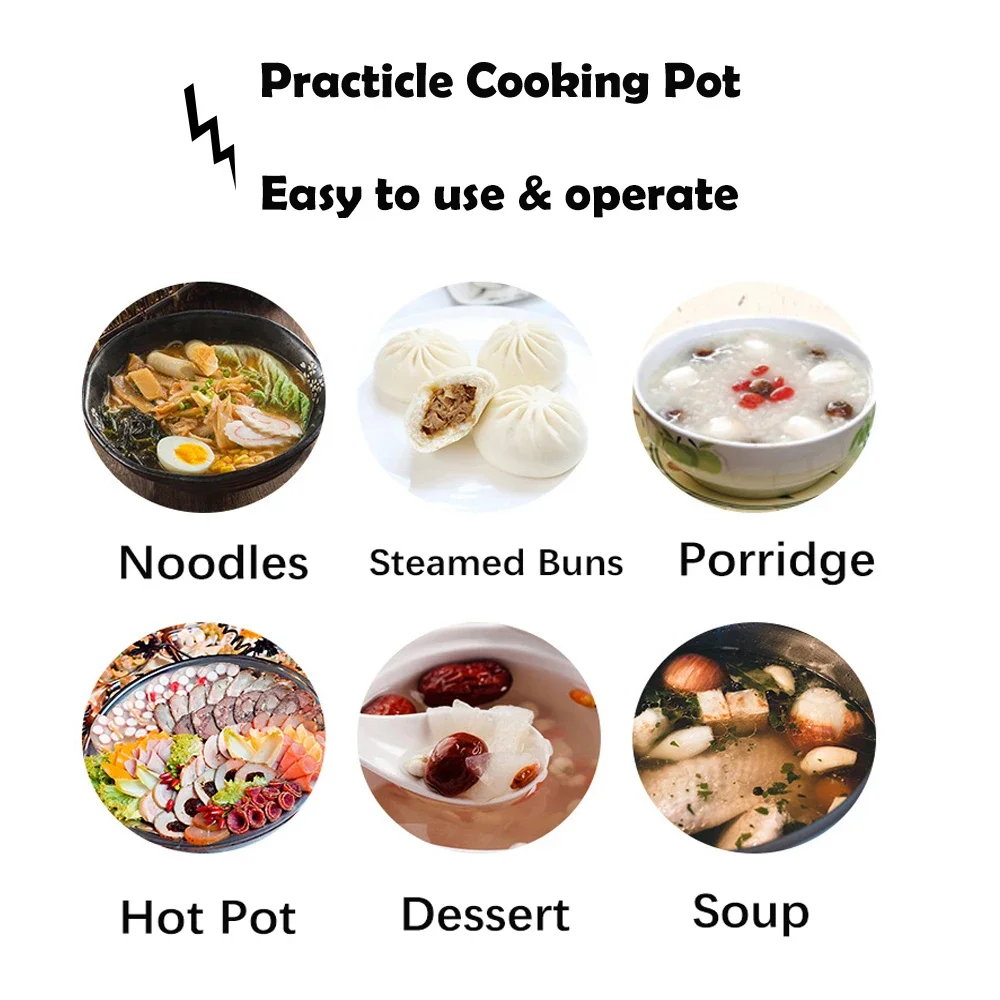 Multifunction Mini Electric Cooker 1-2 People Portable Hot Pot Multi Ramen Pot Mini Rice Cook Home Kitchen Appliance Korea 220V