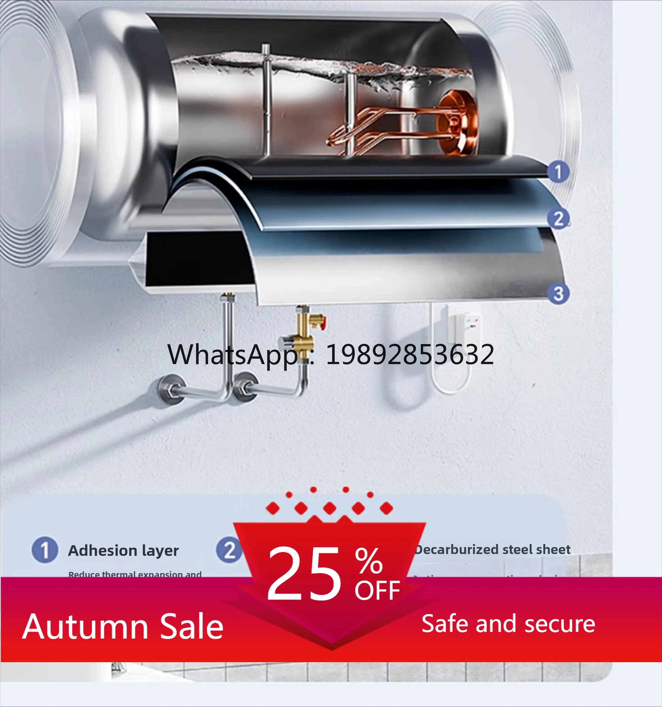 

ZZ electric water heater household bathroom bathing and bathing level 1 energy efficiency quick heating double bile for rental