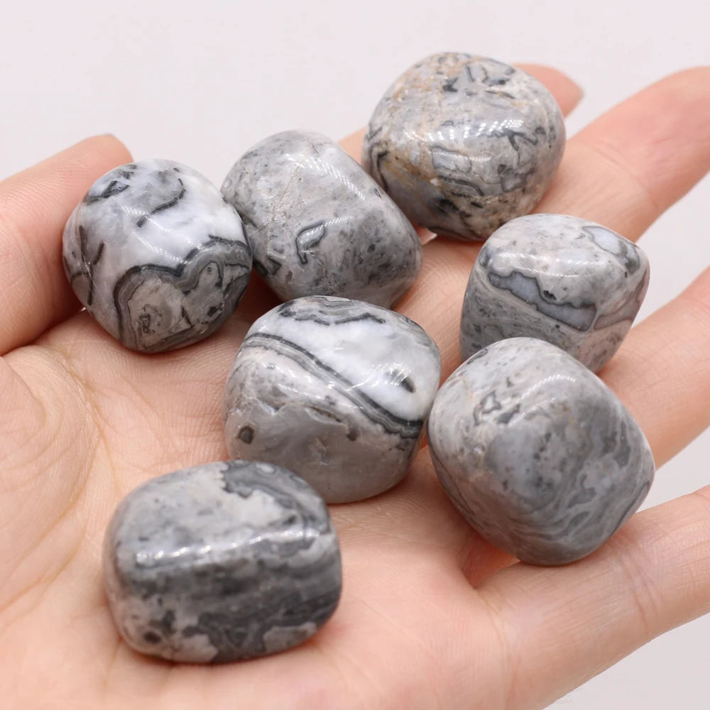 Natural Stone Gray Network Stone Irregular Stone Beads Rain Flower Stone Cobblestone Fish Tank Aquarium Ornament Home Decore