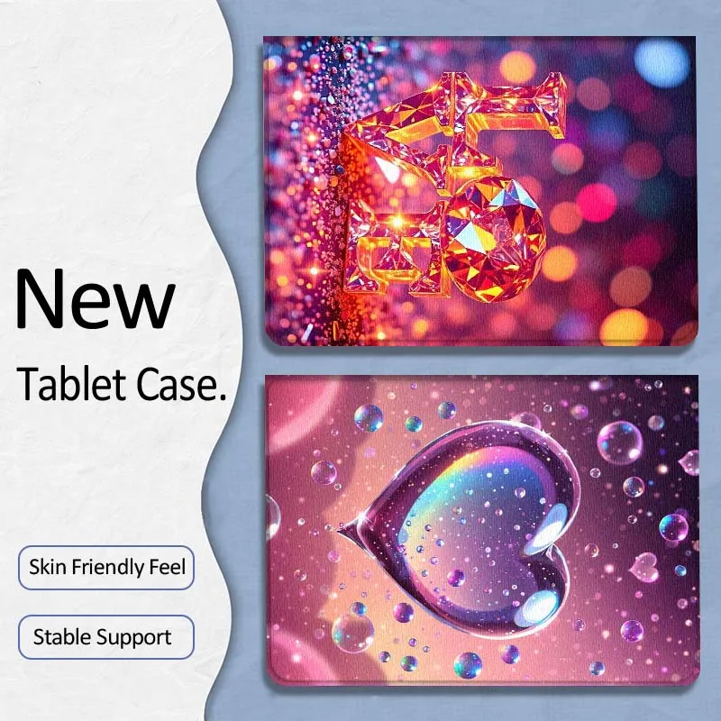 

Роскошный чехол-подставка с блестящим сердцем для планшетов Xiaoxin Lenovo Tab P12 Extreme Legion Y900 Idea Pro GT 12.1 2025 – идеальный подарок