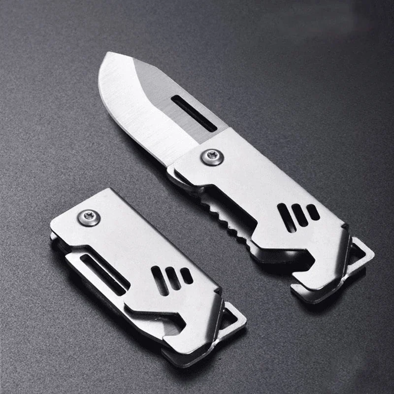 

New Mini Outdoor Folding Steel Knife Portable Bottle Opener Sharp Cutting Tool High Hardness Camping Survival Tool D2 Hanger