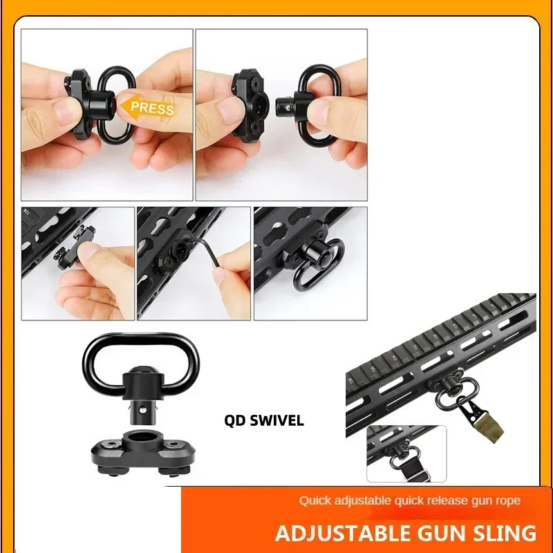 Tactical Shoulder Shot Gun Strap Hunting Accessories Gear Double Point Gun Shoulder Strap Rifle Rope Buckle Hunting Accessories