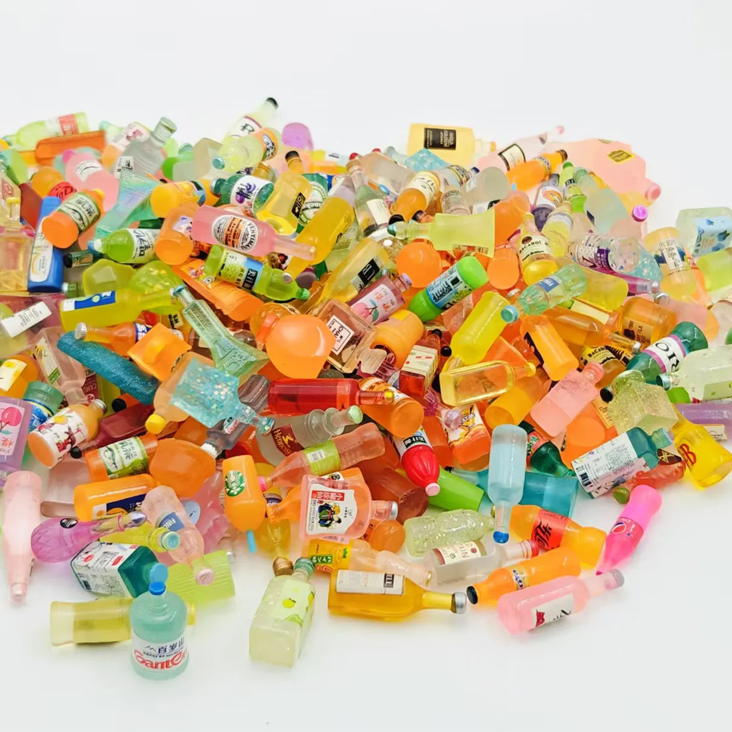 

50-200 Pcs Popular Wine Bottle Drink DIY Resin Charms Cute Miniature DIY Home Decor Desk Dollhouse Decor Accessories