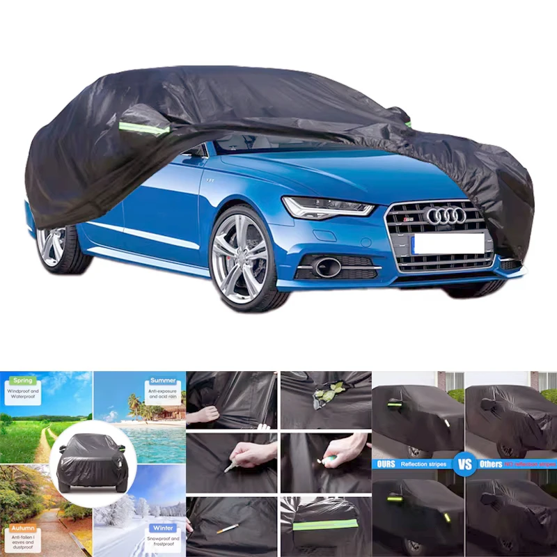 

All-Weather Car Covers 6-in-1 Waterproof Dustproof UV Proof Snowproof Scratch Resistant Protection For Audi S6