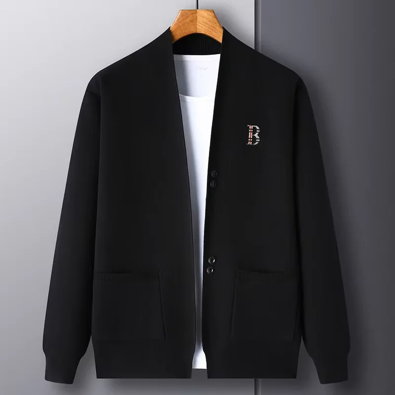 

Luxury brand long sleeved men's knitted cardigan autumn fashion exquisite B letter embroidery Korean version design sweater coat