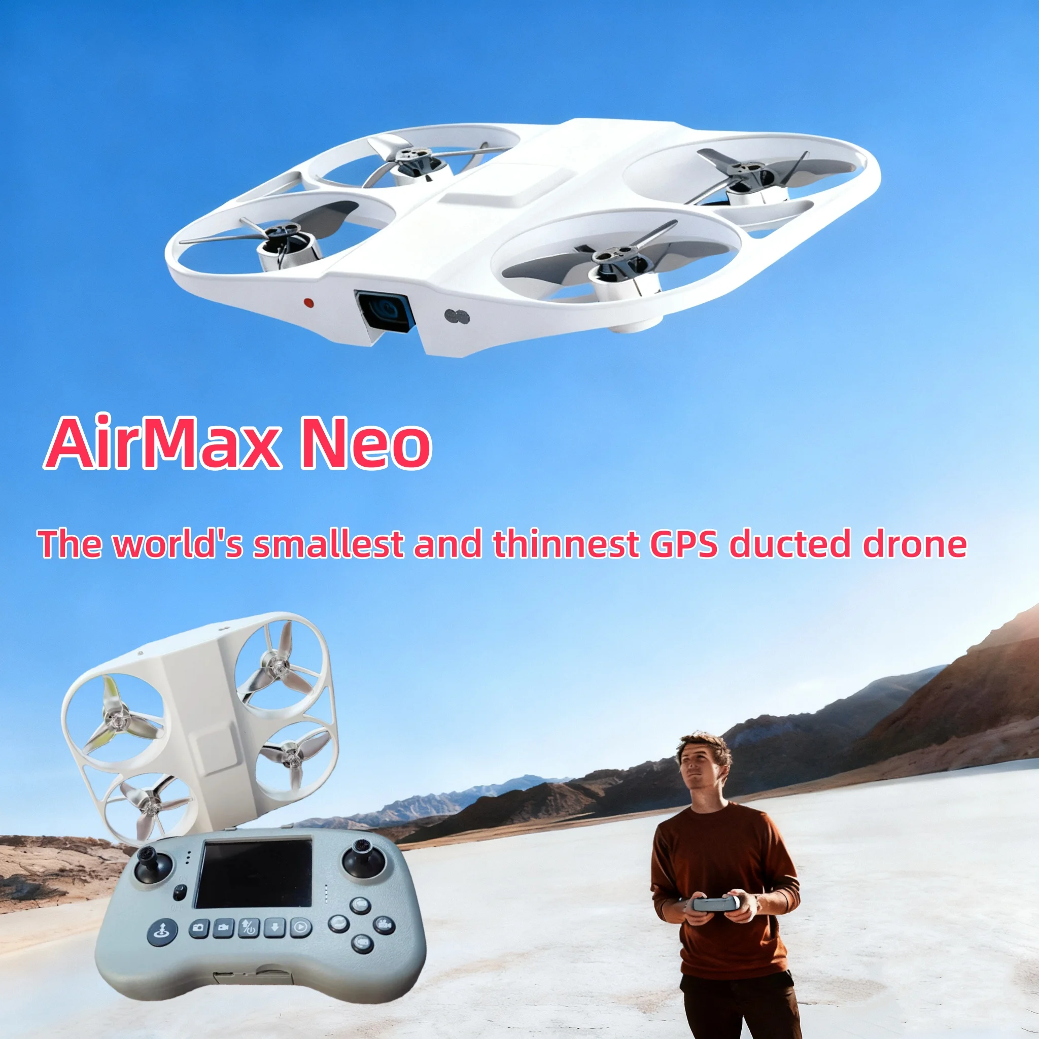 طائرة Airmax Neo Mini بدون طيار احترافية ذكية متابعة كاميرا سيلفي للتصوير الجوي RTH 8K HD مع طائرة تحكم عن بعد #1