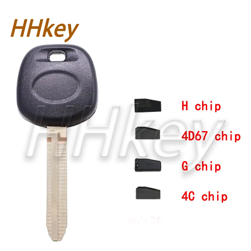 HHKEY For TOYOTA Corolla Camry 4Runner HiAce Highlander RAV4 with 4C/4D67/G/H Chip Uncut TOY43 Transponder Ignition Blank Key