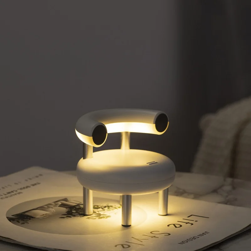 

New Peculiar Chair Night Light USB Rechargeable LED Small Night Light Mobile Phone Holder Bedside Companion Sleeping Night Light