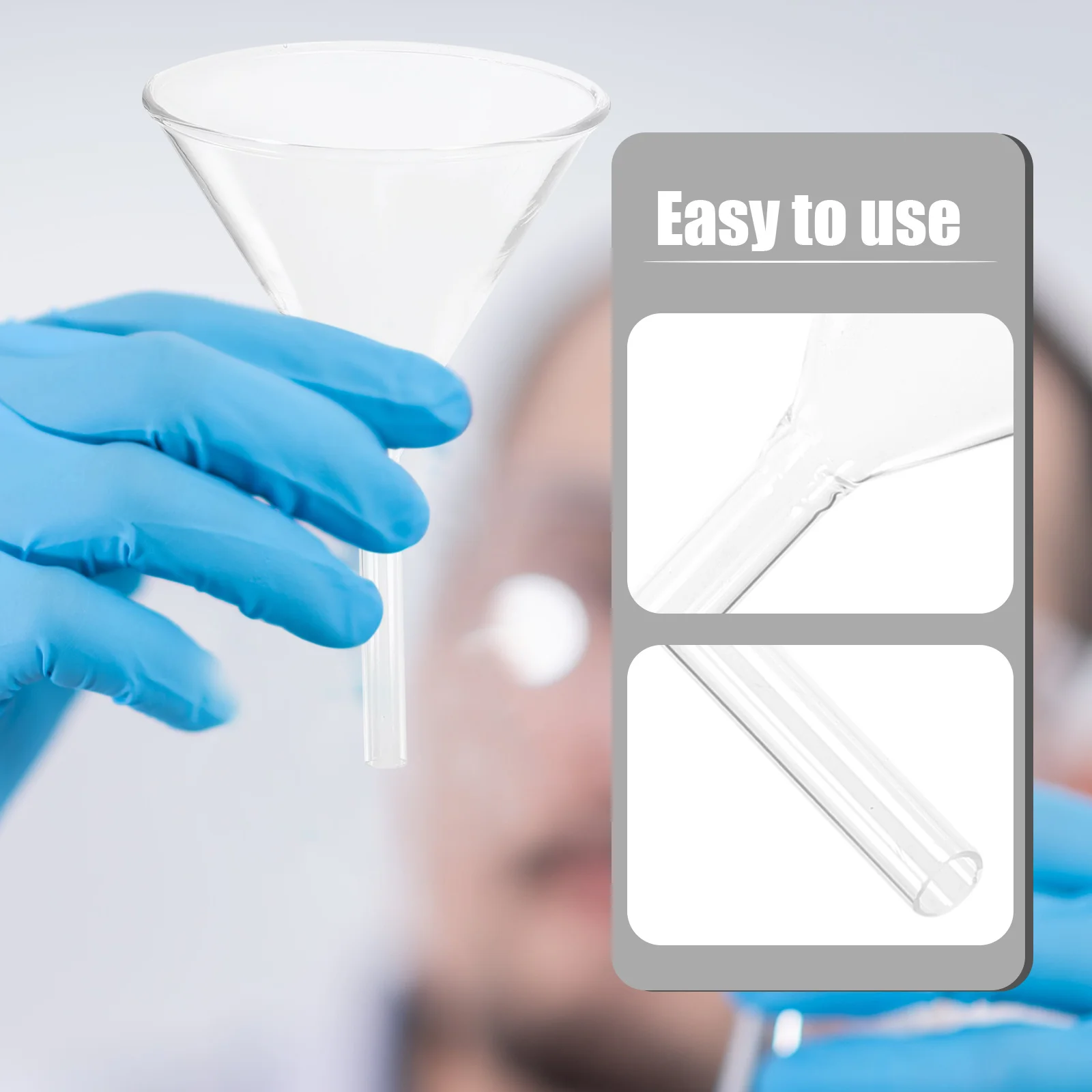 

4Pcs Laboratory Clear Borosilicate Glass Funnels Scientific Filter Funnels for Chemical Biology Experiment Research 40 60 75