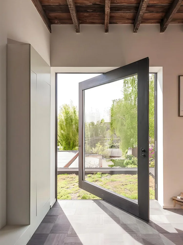 

Sixinalu Pivot Door With Smart Lock Patio Exterior Interior Main Front Center Doors Aluminum Double Glaszed Home Office Custom