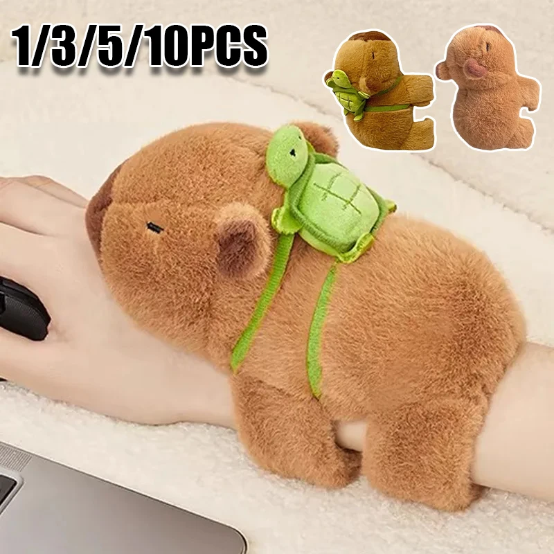 

Capybara Plush Wristband Clap Snap Wrap Circle Toy Slap Bracelet Hand Ring Fun Pop Circles for Kids Gift