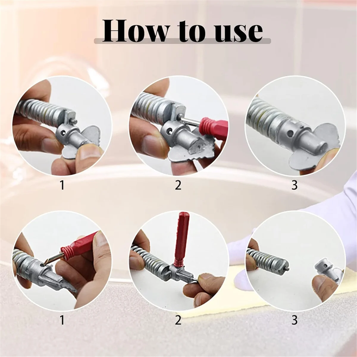 Beauty Drainage Cleaner Combination Cutter Head Set Automatic Head Locking Head Suitable for Pipe Dredging Machine 7-Piece Set