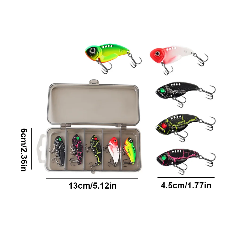 

5 шт. металлическая VIB 7 г искусственная жесткая приманка воблер вибрационная ложка воблеры тонущий воблер для окуня щуки окуня